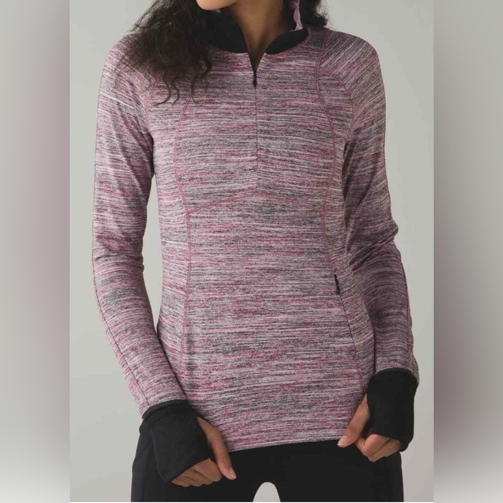 Lululemon Runderful Half Zip Pullover Space Dye Camo Berry Rumble- Size 10
